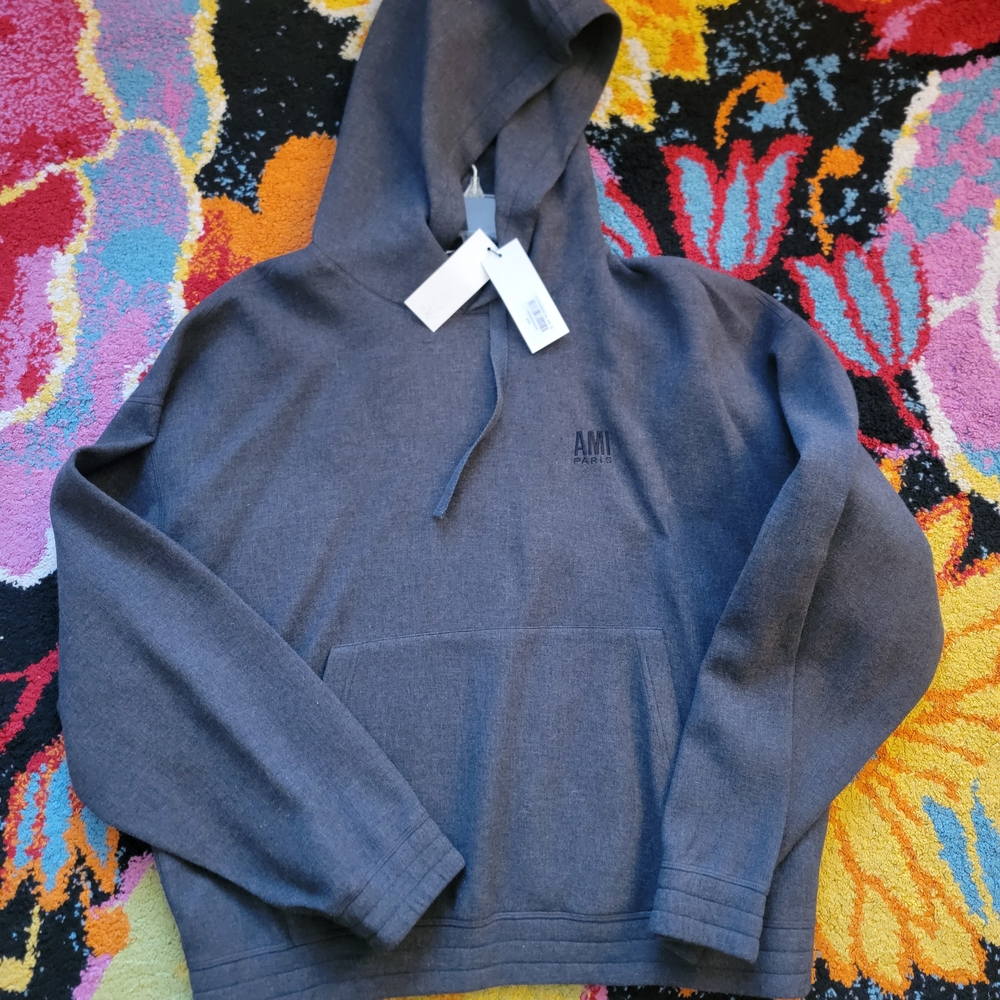 Ami Men's Charcoal Hoodie Sweater